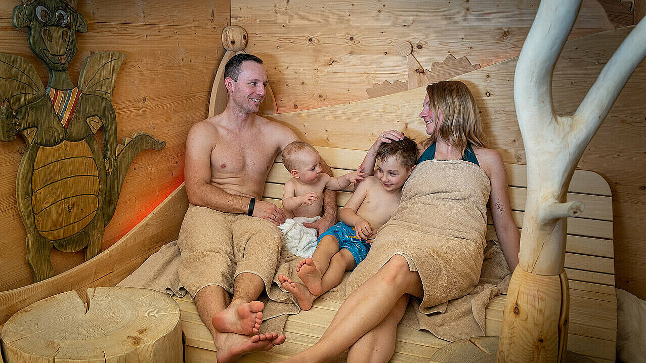 Familiensauna im Fips Kinder Spa des Elldus Resorts