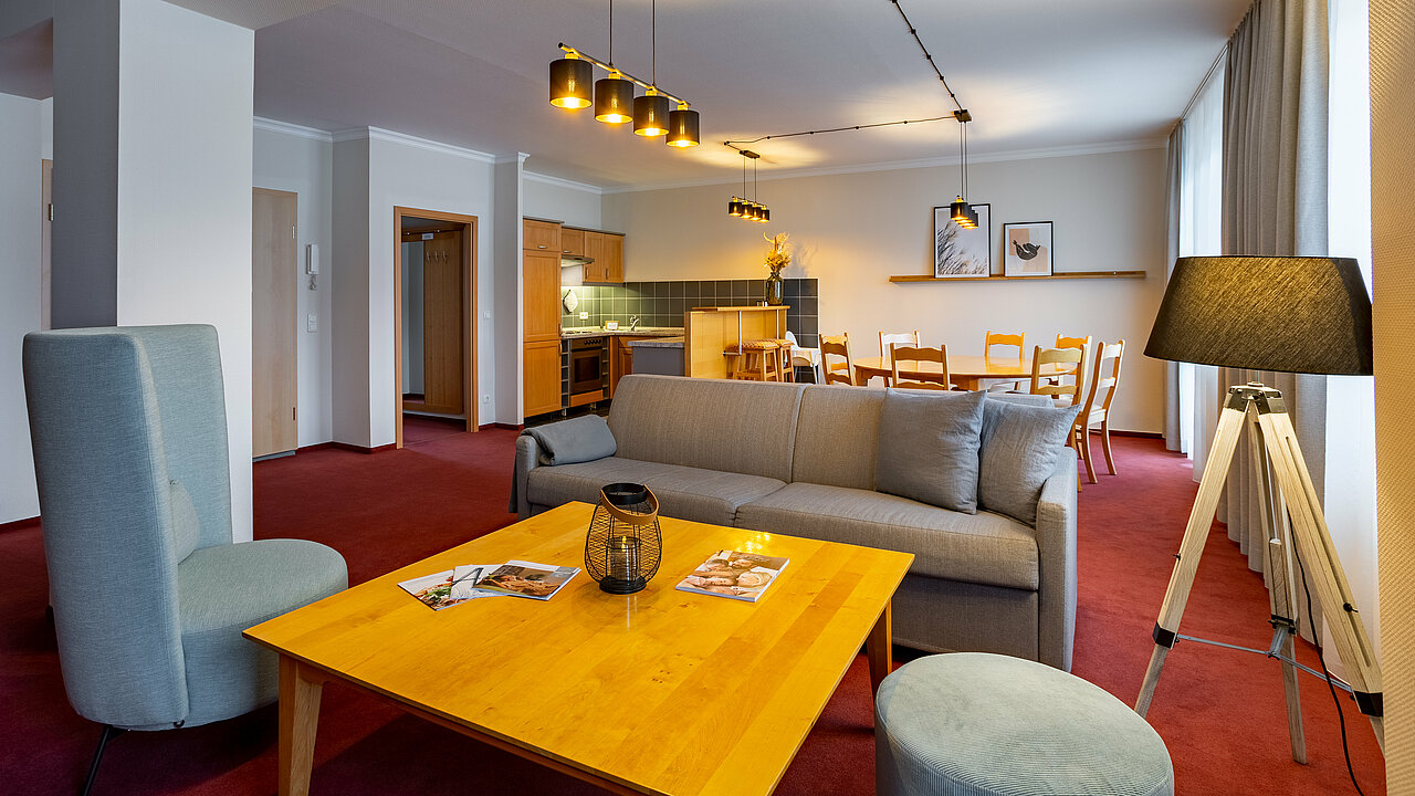Ganz viel Platz in der großen 100 m² Suite! Familienapartments im Elldus Resort