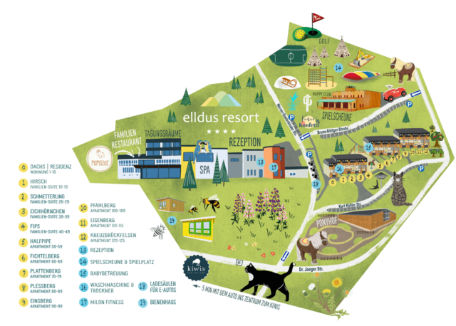 Karte des Elldus Resort in Oberwiesenthal